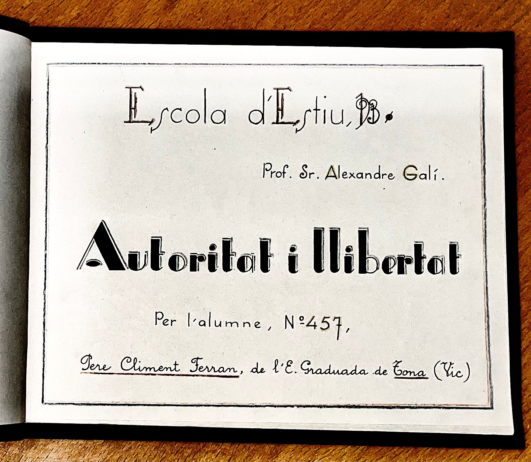 Fem memòria: Diari d’un alumne de l’Escola d’Estiu de 1931