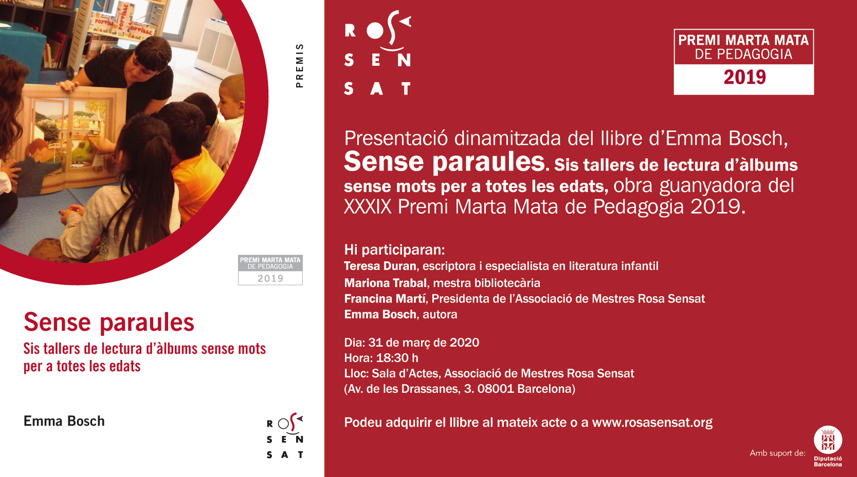 Presentació dinamitzada del llibre d'Emma Bosch, «Sense paraules. Sis tallers de lectura d'àlbums sense mots per a totes les edats»