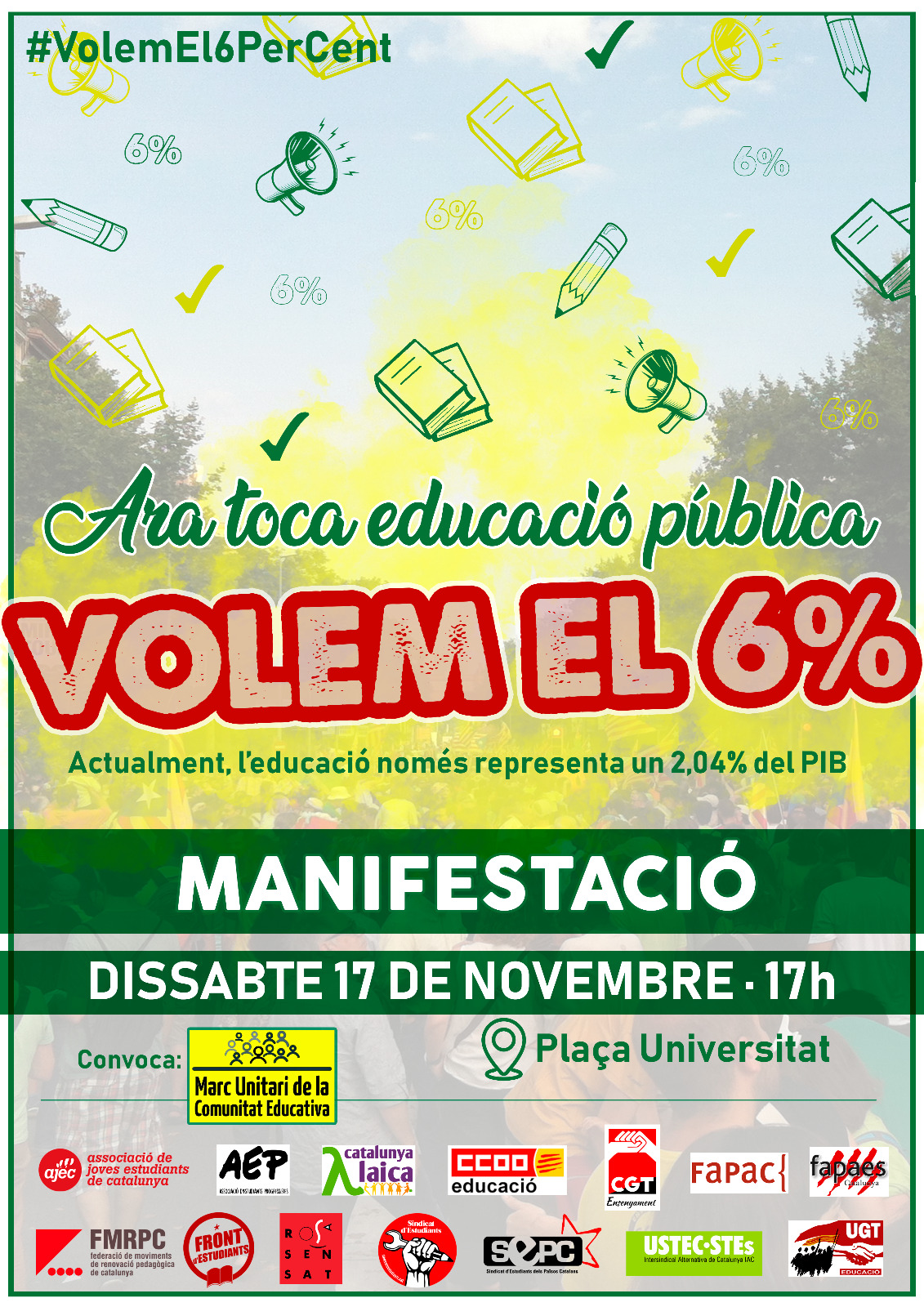 17N: Manifestació Volem El 6% per educació