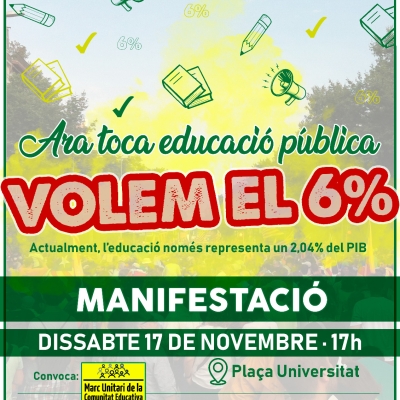 17N: Manifestació Volem El 6% per educació